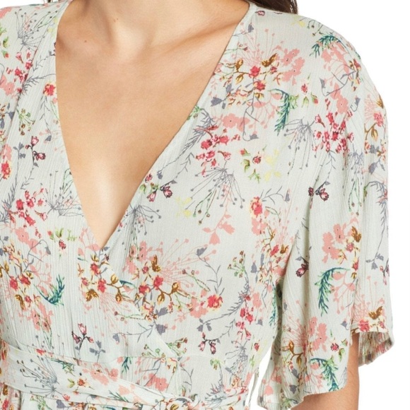 RAGA Secret Escape Floral Faux Wrap Maxi Sage Dress Size Small - Picture 3 of 7